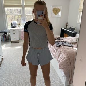 Grey and Black Baseball Tee